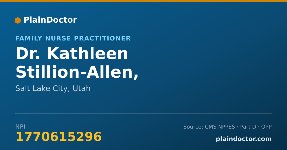 Shareable card for Kathleen Stillion-Allen, A.P.R.N. - Family Nurse Practitioner, Salt Lake City, UT