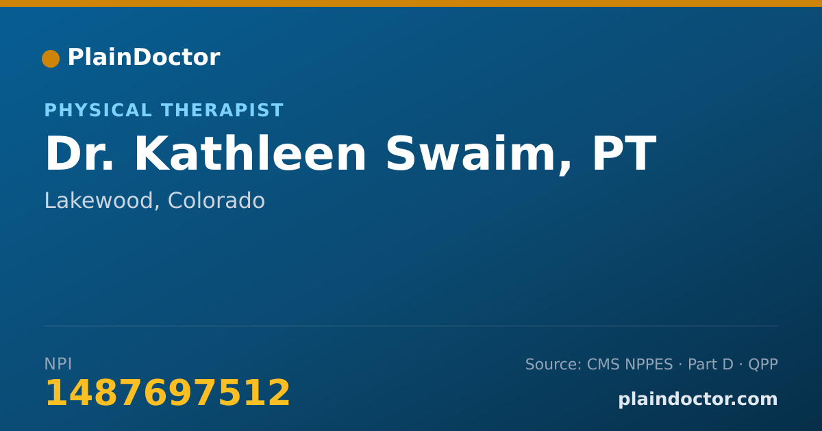 Shareable card for Kathleen Swaim, PT - Physical Therapist, Lakewood, CO