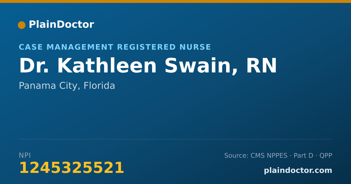 Shareable card for Kathleen Swain, RN - Case Management Registered Nurse, Panama City, FL