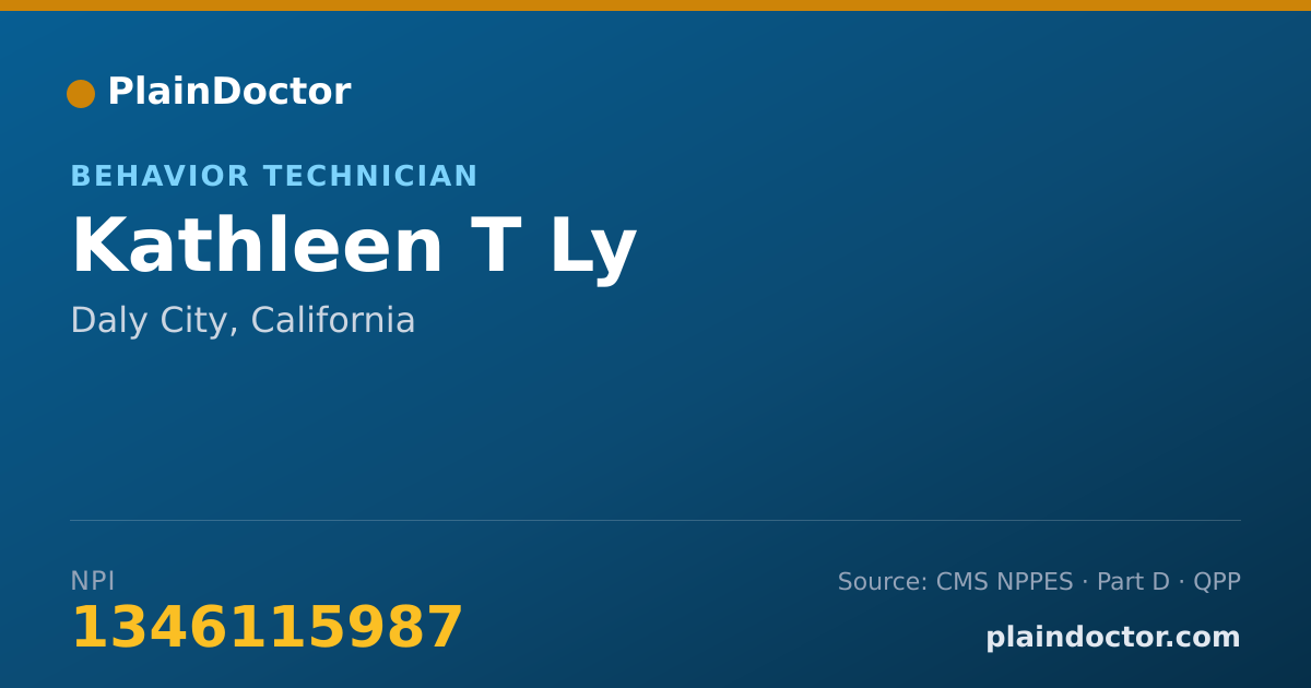 Shareable card for Kathleen T Ly - Behavior Technician, Daly City, CA