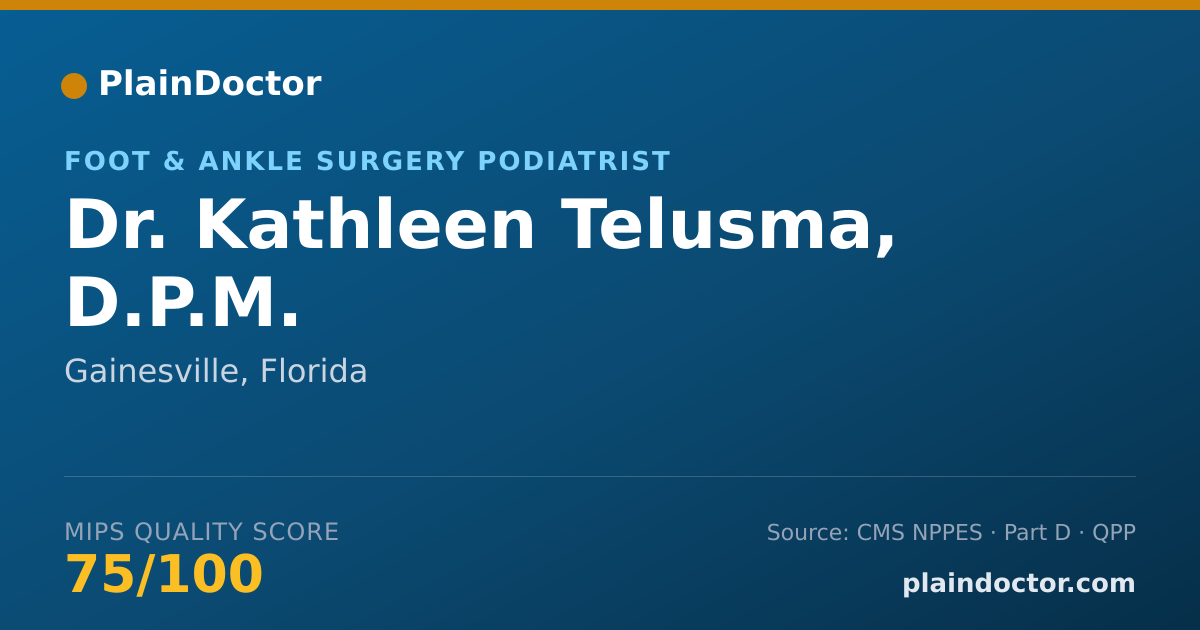 Shareable card for Kathleen Telusma, D.P.M. - Foot & Ankle Surgery Podiatrist, Gainesville, FL
