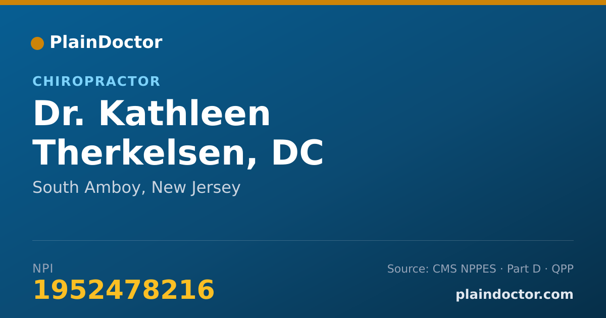 Shareable card for Kathleen Therkelsen, DC - Chiropractor, South Amboy, NJ