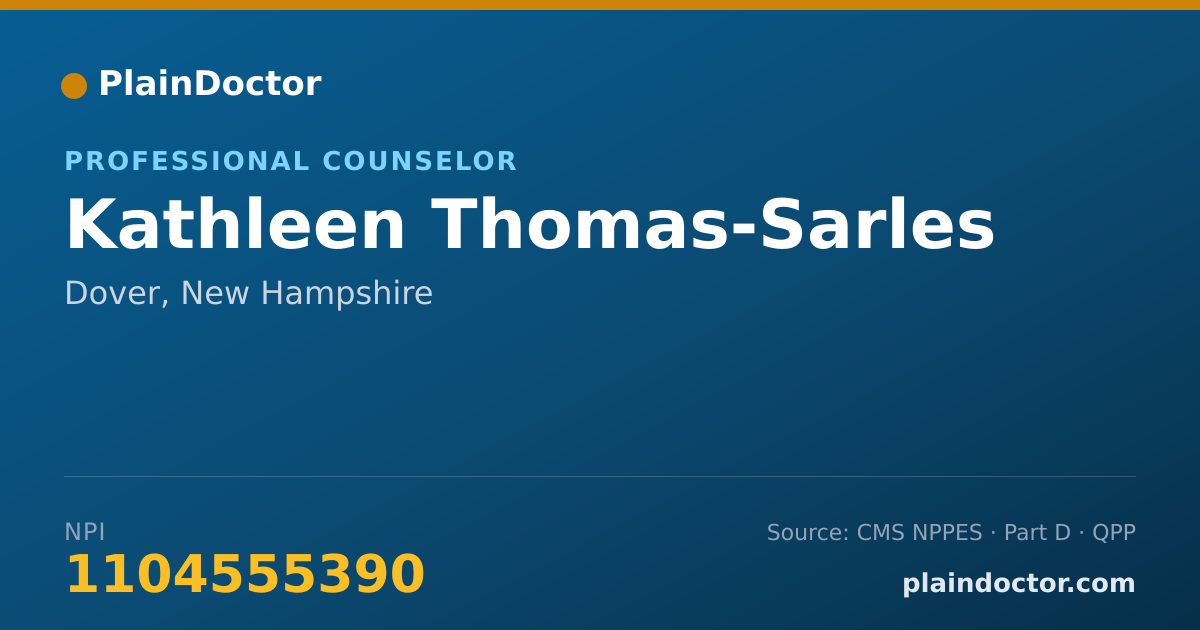 Shareable card for Kathleen Thomas-Sarles - Professional Counselor, Dover, NH