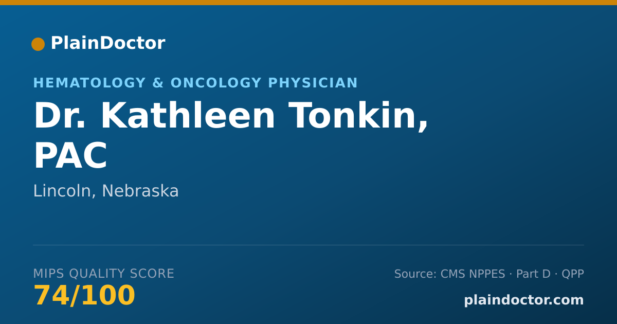Shareable card for Kathleen Tonkin, PAC - Hematology & Oncology Physician, Lincoln, NE