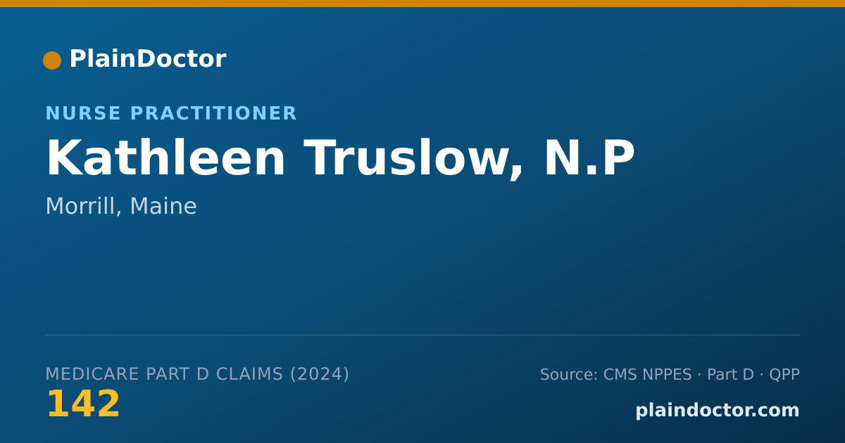 Shareable card for Kathleen Truslow, N.P - Psychiatric/Mental Health Nurse Practitioner, Morrill, ME