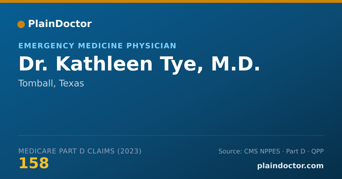 Shareable card for Kathleen Tye, M.D. - Emergency Medicine Physician, Tomball, TX