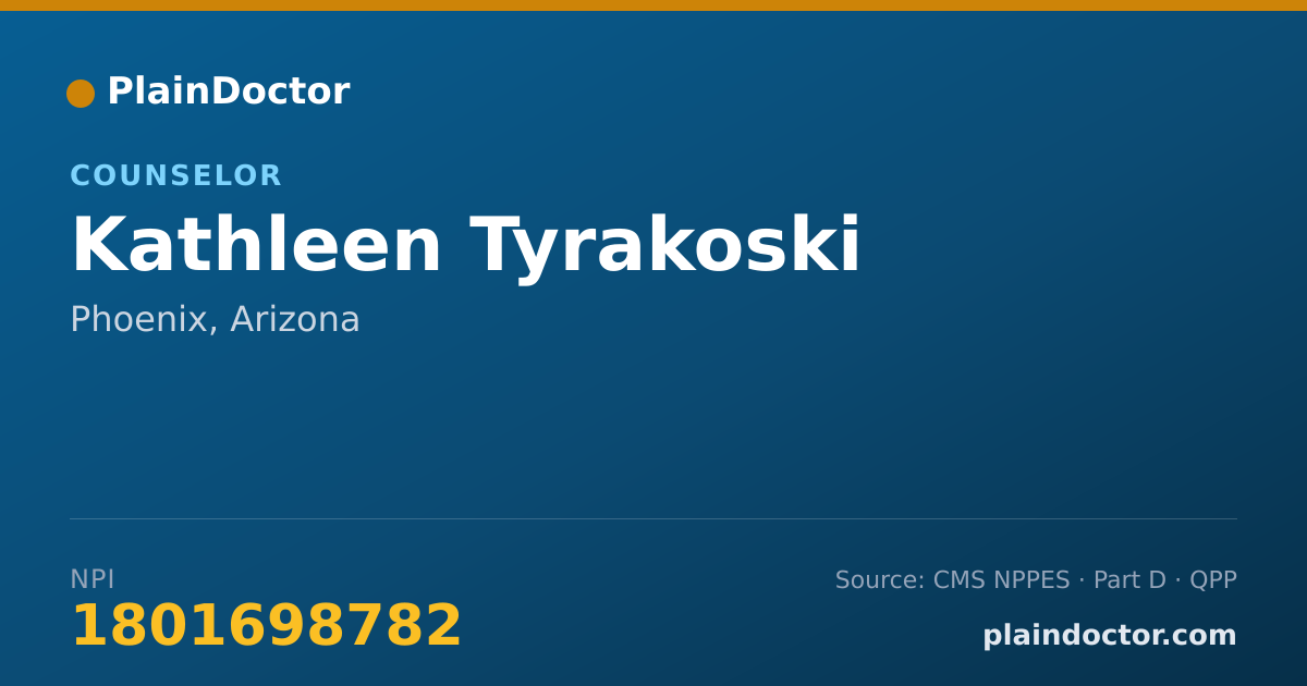 Shareable card for Kathleen Tyrakoski - Counselor, Phoenix, AZ