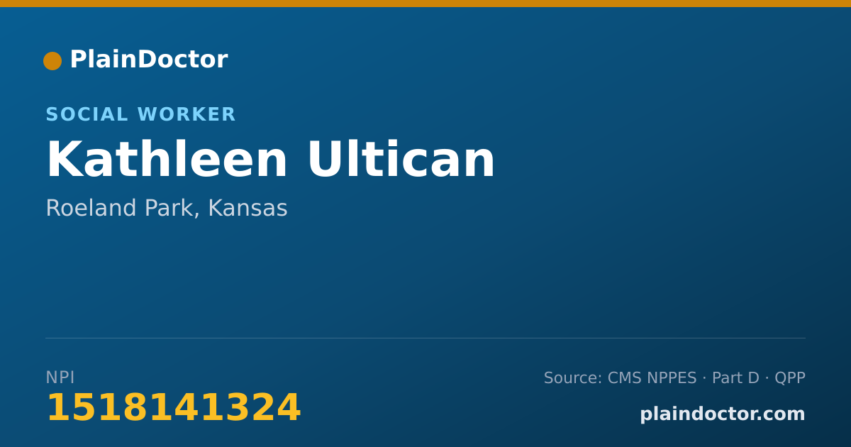 Shareable card for Kathleen Ultican - Social Worker, Roeland Park, KS