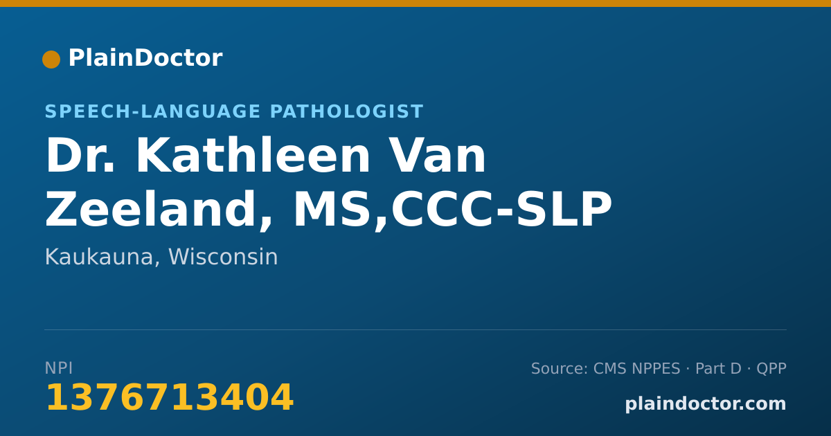 Shareable card for Kathleen Van Zeeland, MS,CCC-SLP - Speech-Language Pathologist, Kaukauna, WI
