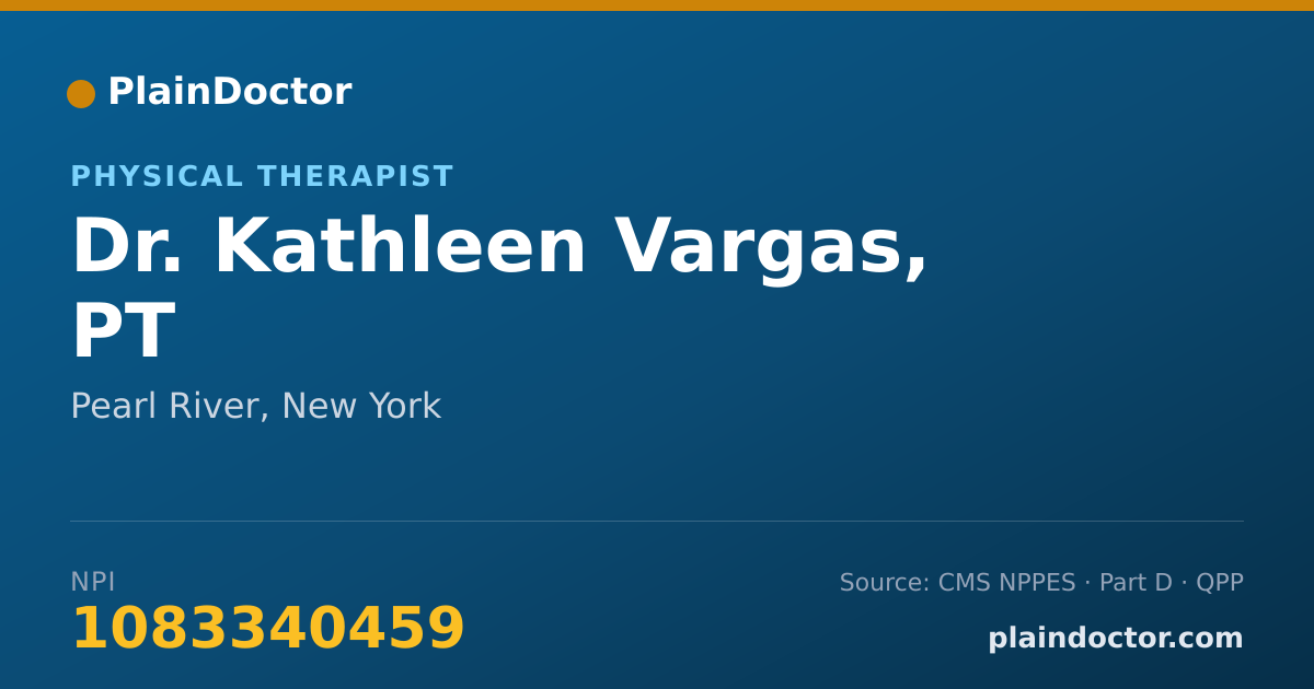 Shareable card for Kathleen Vargas, PT - Physical Therapist, Pearl River, NY