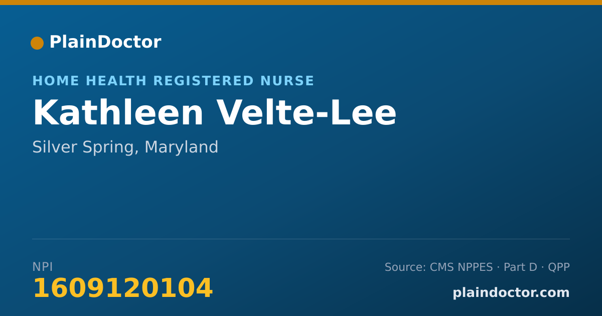 Shareable card for Kathleen Velte-Lee - Home Health Registered Nurse, Silver Spring, MD