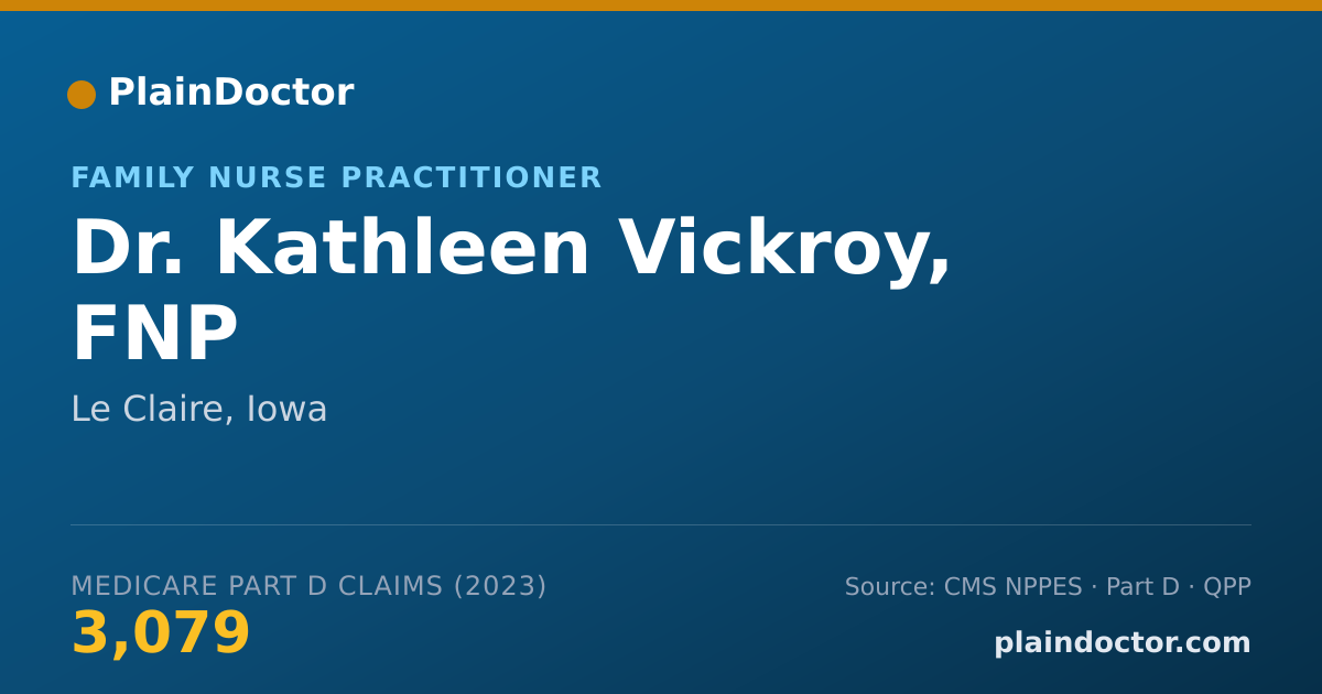 Shareable card for Kathleen Vickroy, FNP - Family Nurse Practitioner, Le Claire, IA
