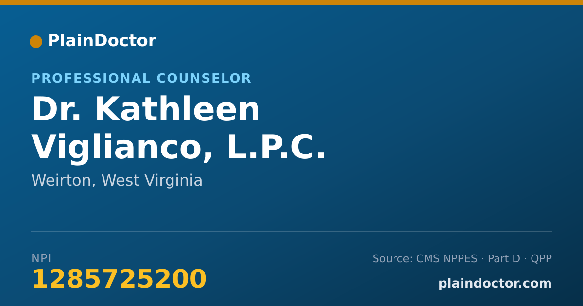 Shareable card for Kathleen Viglianco, L.P.C. - Professional Counselor, Weirton, WV