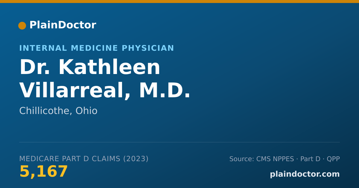 Shareable card for Kathleen Villarreal, M.D. - Internal Medicine Physician, Chillicothe, OH