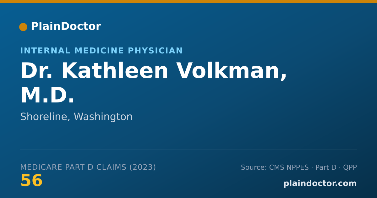 Shareable card for Kathleen Volkman, M.D. - Internal Medicine Physician, Shoreline, WA