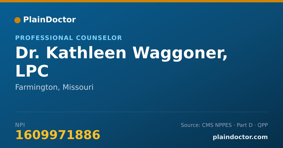 Shareable card for Kathleen Waggoner, LPC - Professional Counselor, Farmington, MO