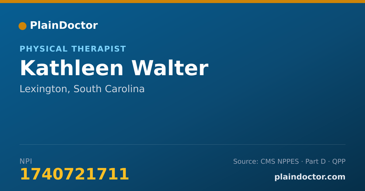 Shareable card for Kathleen Walter - Physical Therapist, Lexington, SC