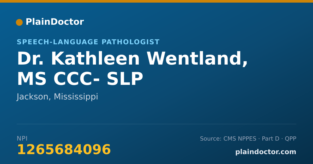 Shareable card for Kathleen Wentland, MS CCC- SLP - Speech-Language Pathologist, Jackson, MS