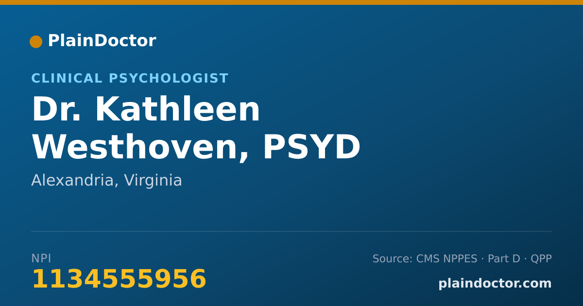 Shareable card for Kathleen Westhoven, PSYD - Clinical Psychologist, Alexandria, VA