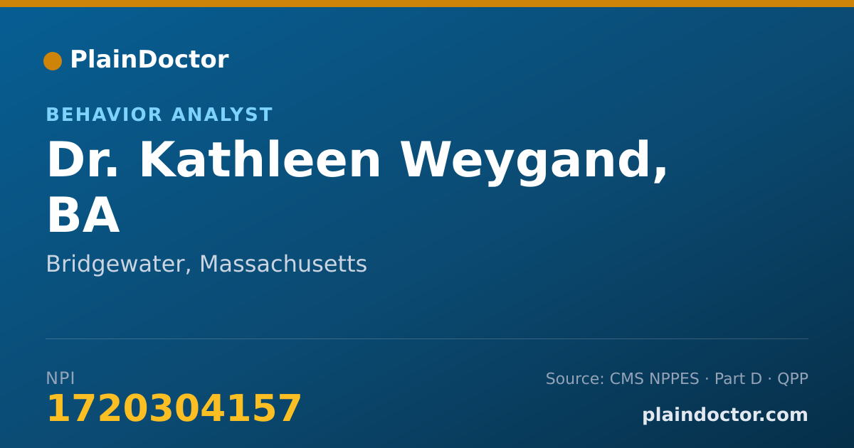 Shareable card for Kathleen Weygand, BA - Behavior Analyst, Bridgewater, MA