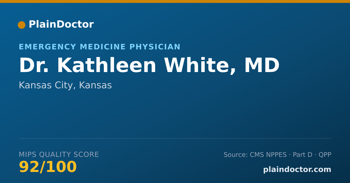 Shareable card for Kathleen White, MD - Emergency Medicine Physician, Kansas City, KS