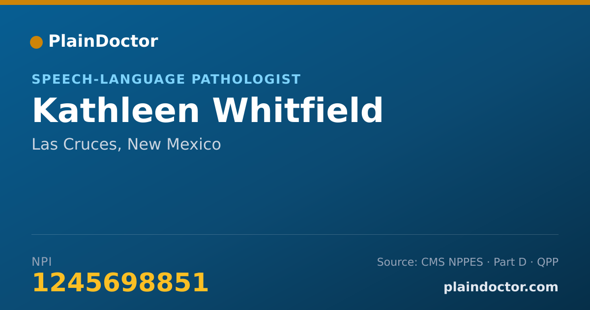 Shareable card for Kathleen Whitfield - Speech-Language Pathologist, Las Cruces, NM