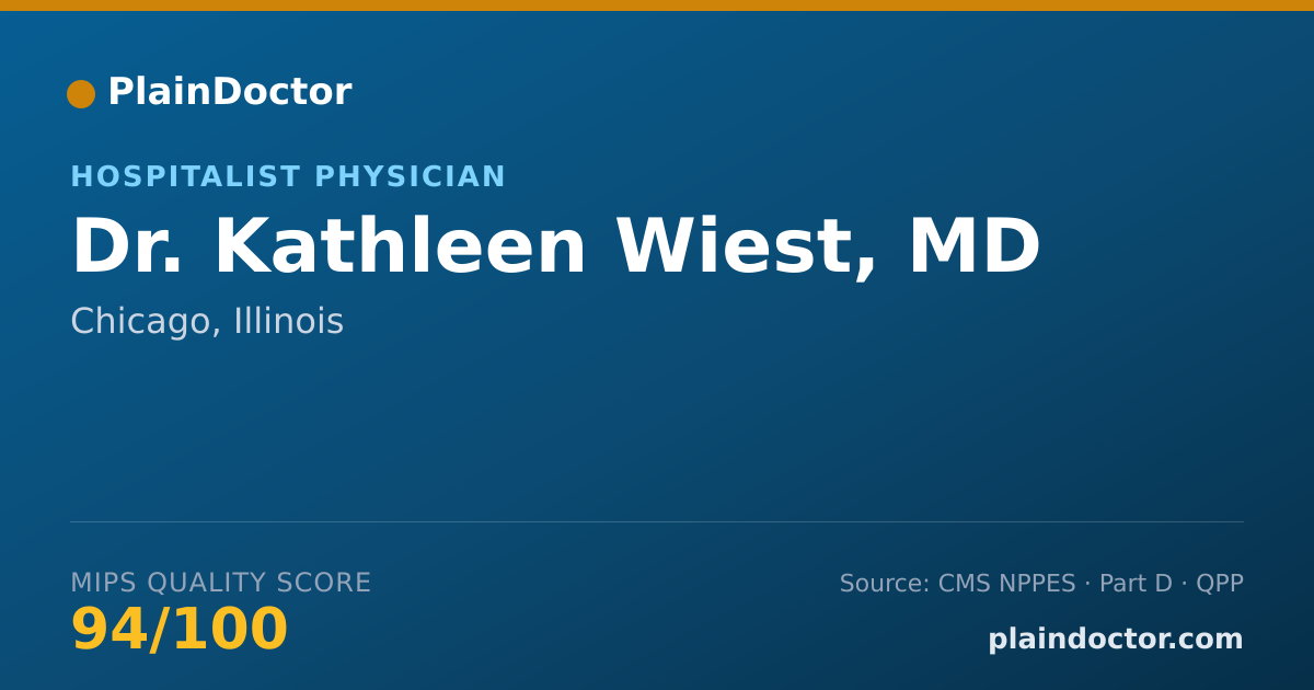 Shareable card for Kathleen Wiest, MD - Hospitalist Physician, Chicago, IL