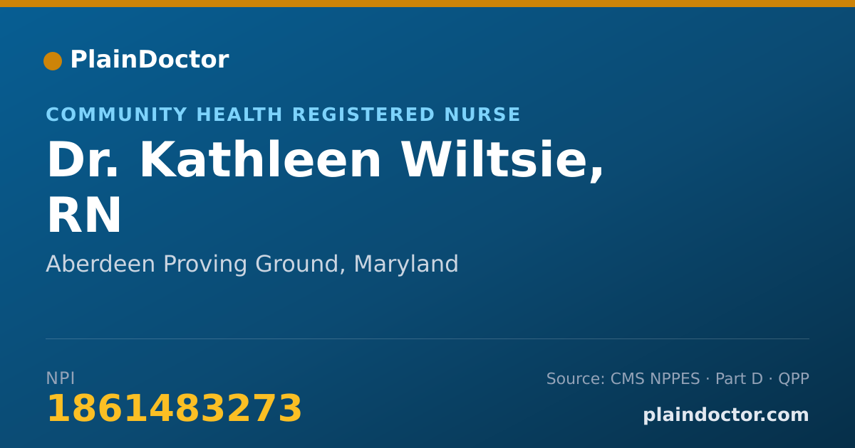 Shareable card for Kathleen Wiltsie, RN - Community Health Registered Nurse, Aberdeen Proving Ground, MD