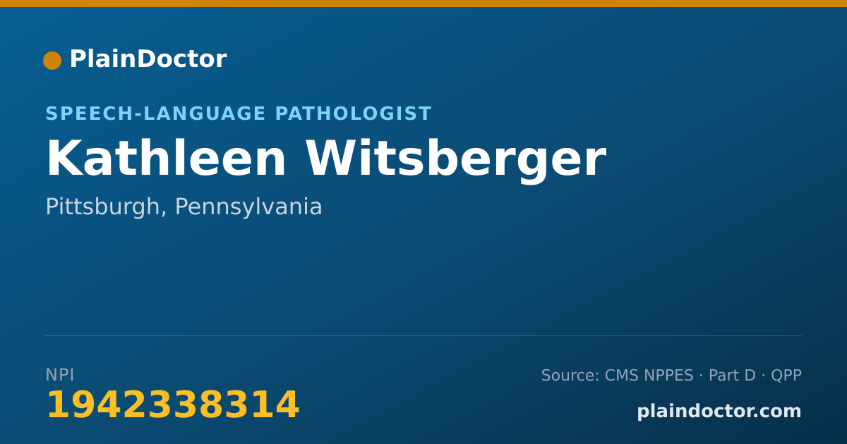 Shareable card for Kathleen Witsberger - Speech-Language Pathologist, Pittsburgh, PA