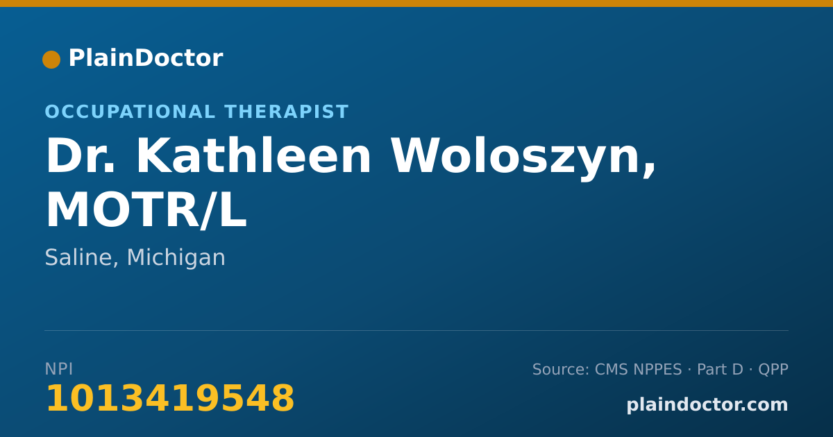 Shareable card for Kathleen Woloszyn, MOTR/L - Occupational Therapist, Saline, MI