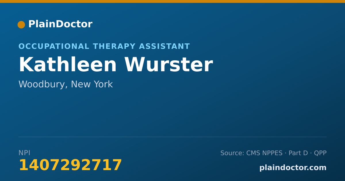 Shareable card for Kathleen Wurster - Occupational Therapy Assistant, Woodbury, NY