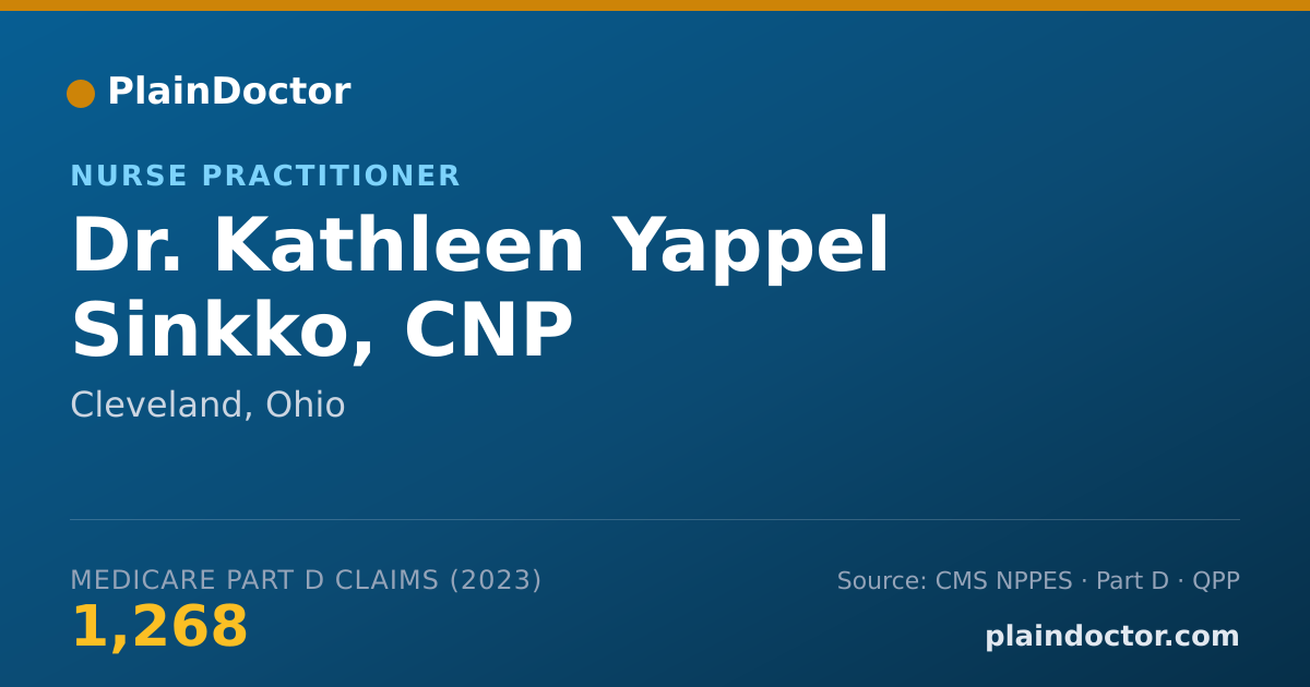 Shareable card for Kathleen Yappel Sinkko, CNP - Nurse Practitioner, Cleveland, OH