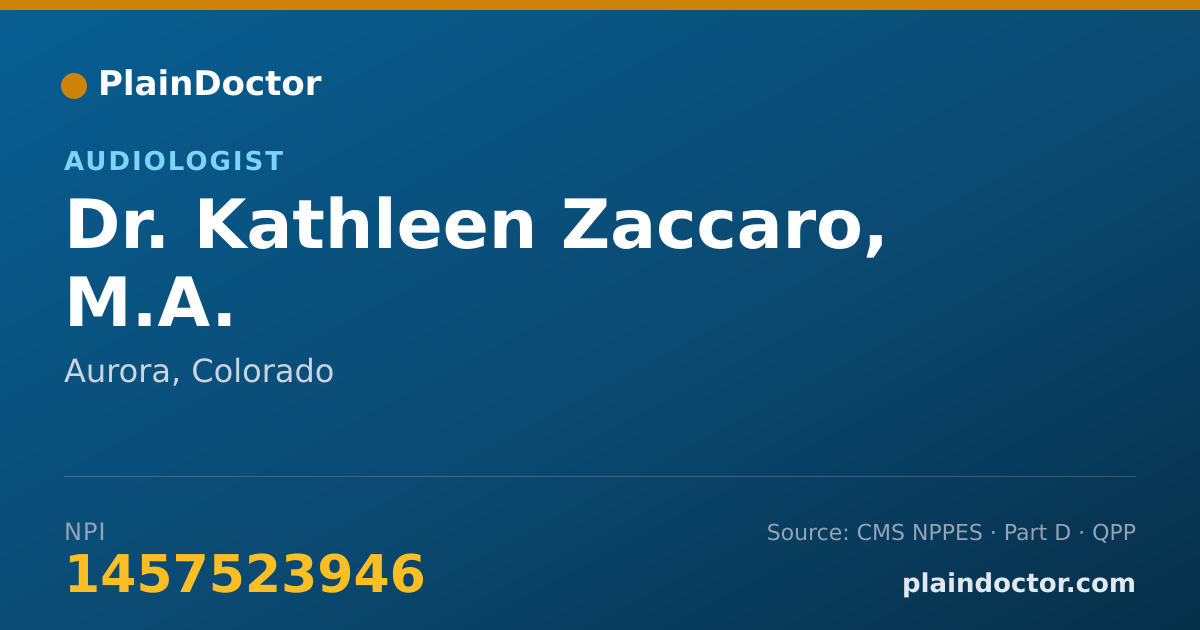Shareable card for Kathleen Zaccaro, M.A. - Audiologist, Aurora, CO