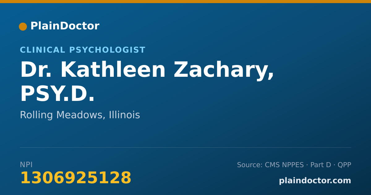 Shareable card for Kathleen Zachary, PSY.D. - Clinical Psychologist, Rolling Meadows, IL