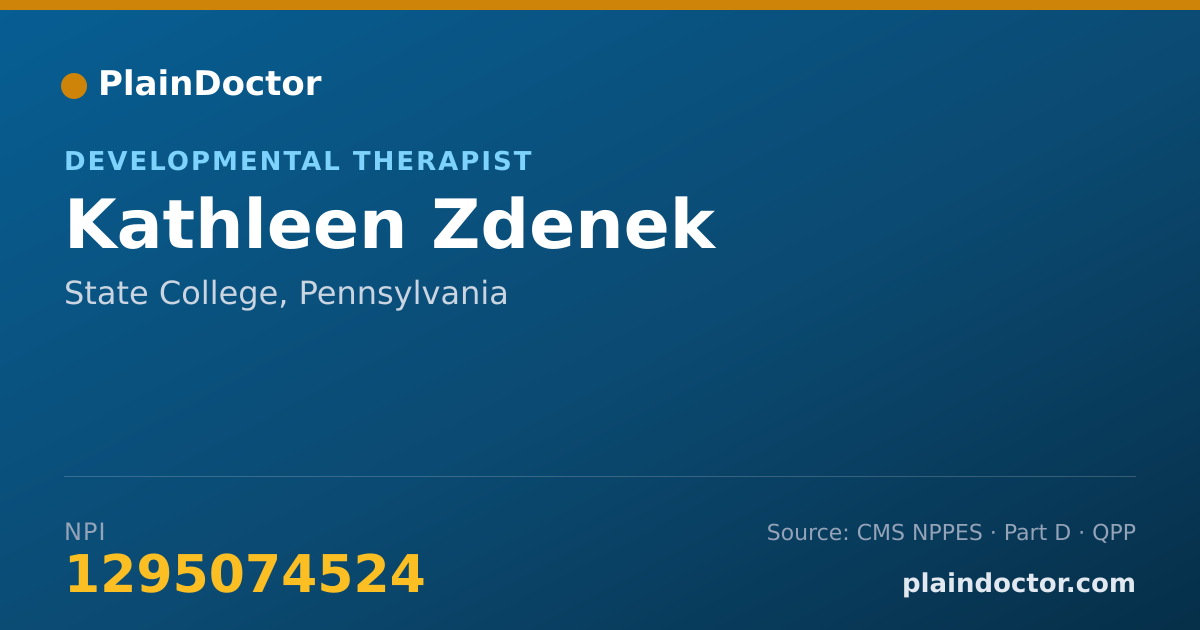 Shareable card for Kathleen Zdenek - Developmental Therapist, State College, PA