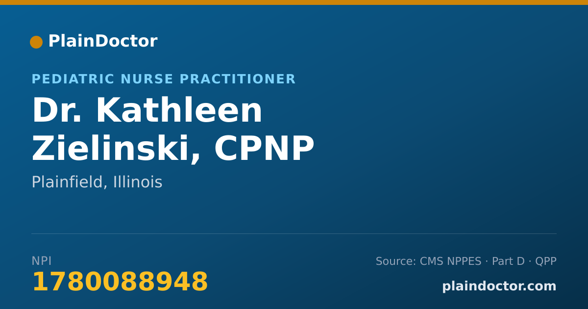 Shareable card for Kathleen Zielinski, CPNP - Pediatric Nurse Practitioner, Plainfield, IL