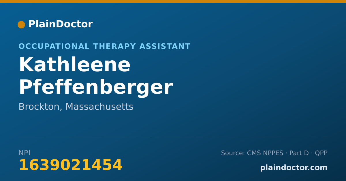 Shareable card for Kathleene Pfeffenberger - Occupational Therapy Assistant, Brockton, MA