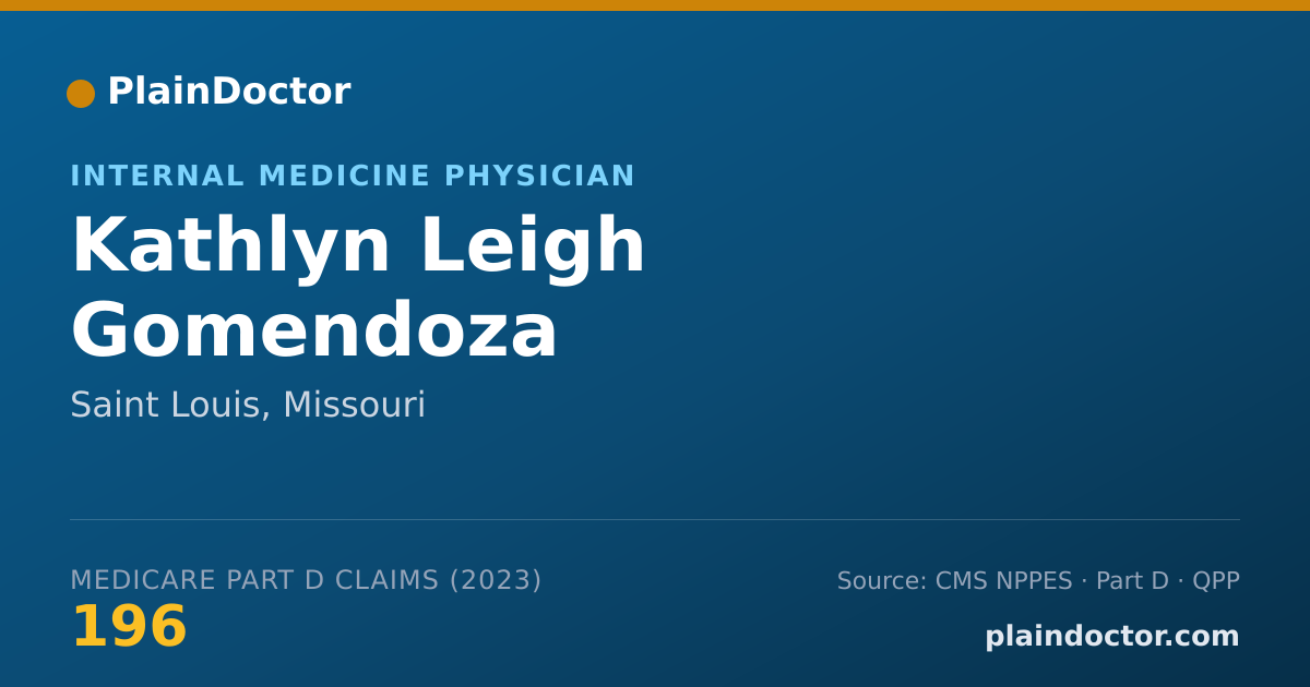 Shareable card for Kathlyn Leigh Gomendoza - Internal Medicine Physician, Saint Louis, MO