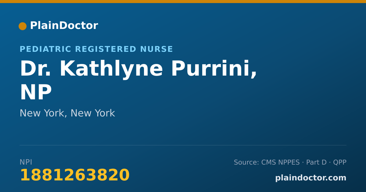 Shareable card for Kathlyne Purrini, NP - Pediatric Registered Nurse, New York, NY