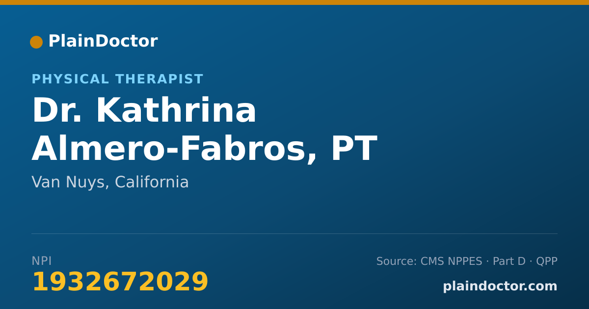 Shareable card for Kathrina Almero-Fabros, PT - Physical Therapist, Van Nuys, CA