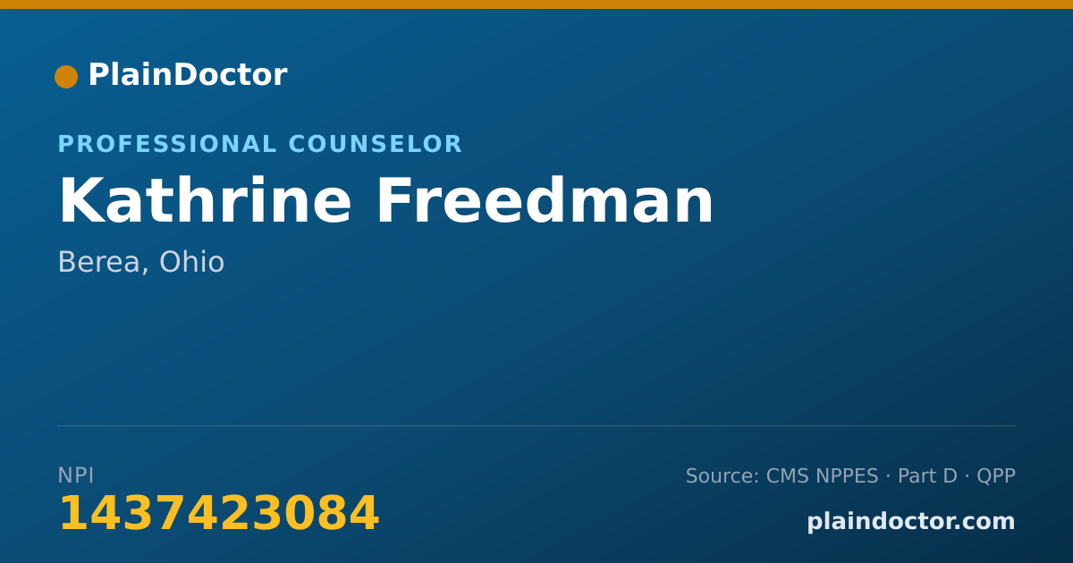 Shareable card for Kathrine Freedman - Professional Counselor, Berea, OH