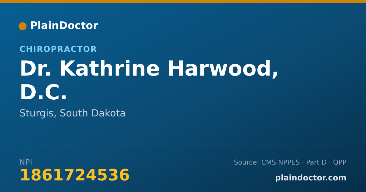 Shareable card for Kathrine Harwood, D.C. - Chiropractor, Sturgis, SD