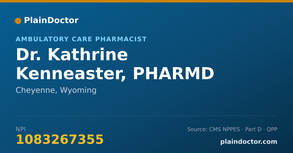 Shareable card for Kathrine Kenneaster, PHARMD - Ambulatory Care Pharmacist, Cheyenne, WY