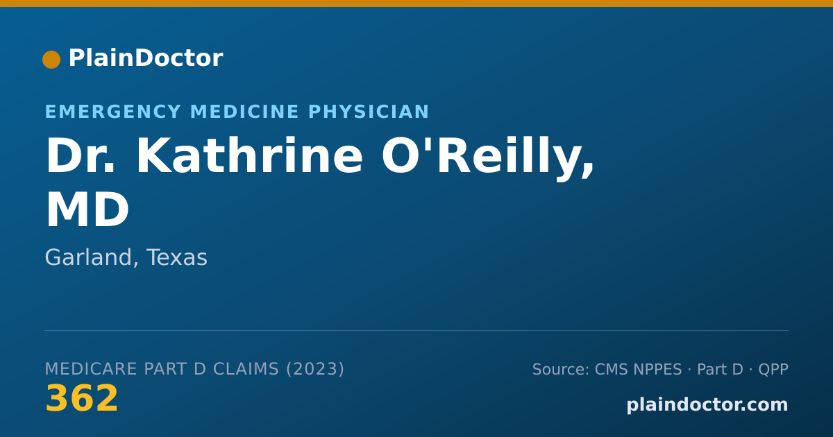 Shareable card for Kathrine O'Reilly, MD - Emergency Medicine Physician, Garland, TX