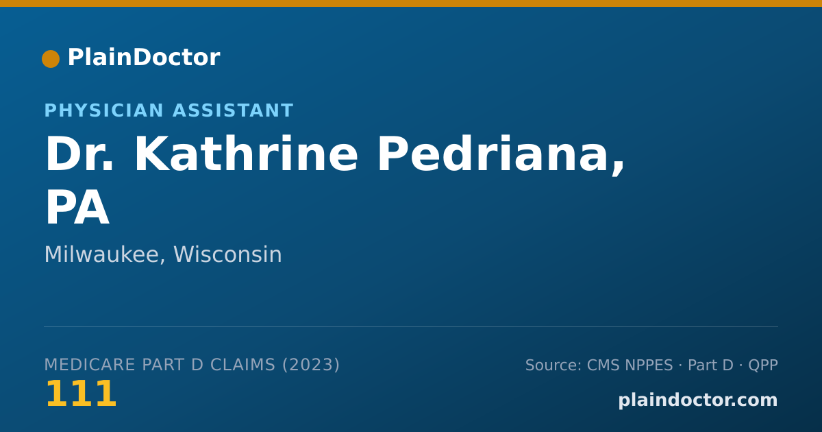 Shareable card for Kathrine Pedriana, PA - Physician Assistant, Milwaukee, WI