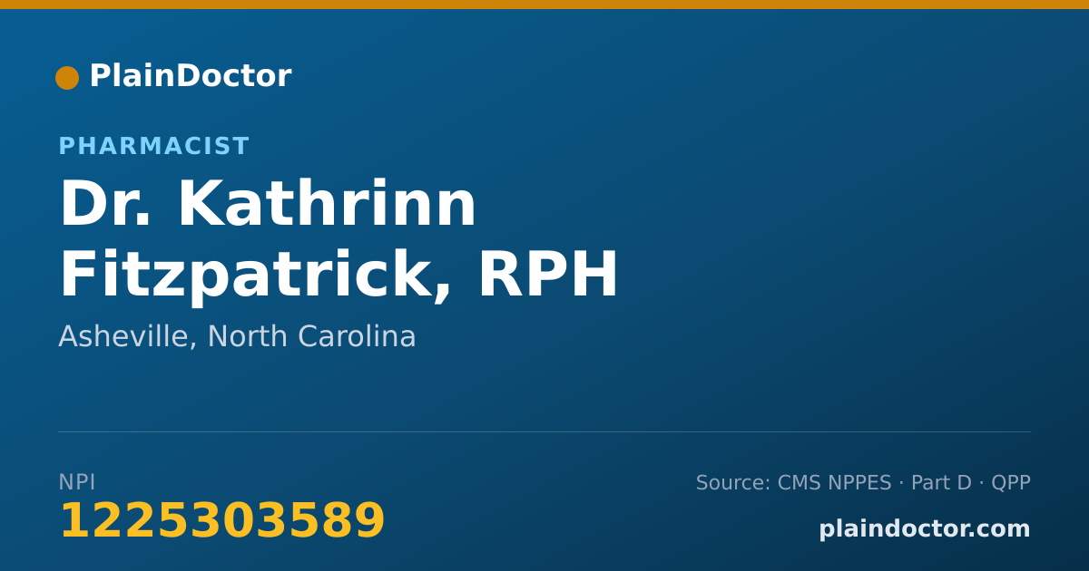 Shareable card for Kathrinn Fitzpatrick, RPH - Pharmacist, Asheville, NC