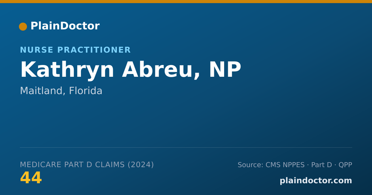 Shareable card for Kathryn Abreu, NP - Nurse Practitioner, Maitland, FL