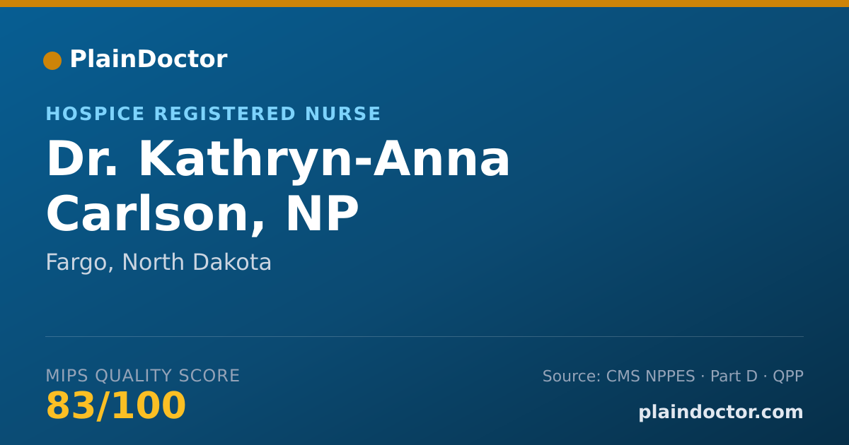 Shareable card for Kathryn-Anna Carlson, NP - Hospice Registered Nurse, Fargo, ND
