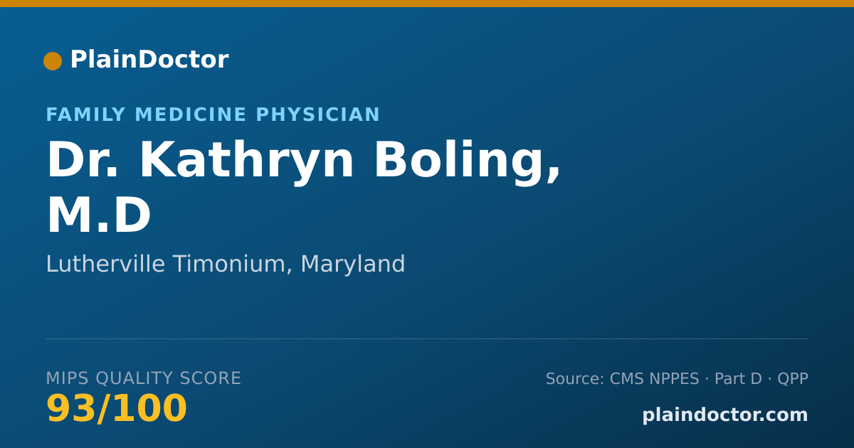 Shareable card for Kathryn Boling, M.D - Family Medicine Physician, Lutherville Timonium, MD