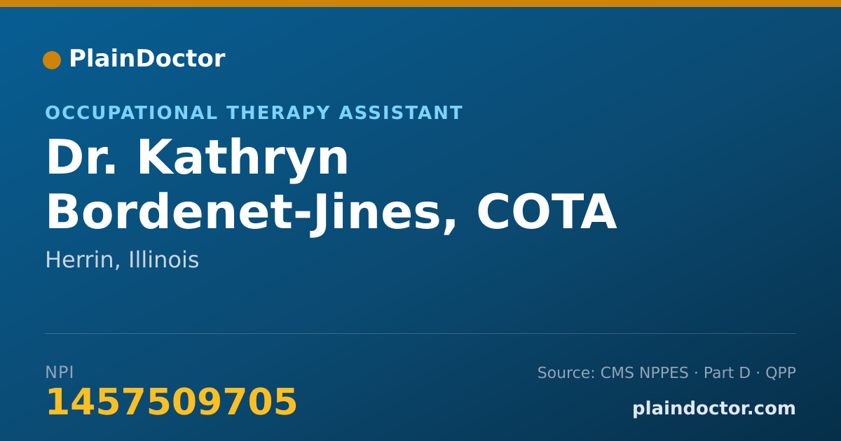 Shareable card for Kathryn Bordenet-Jines, COTA - Occupational Therapy Assistant, Herrin, IL